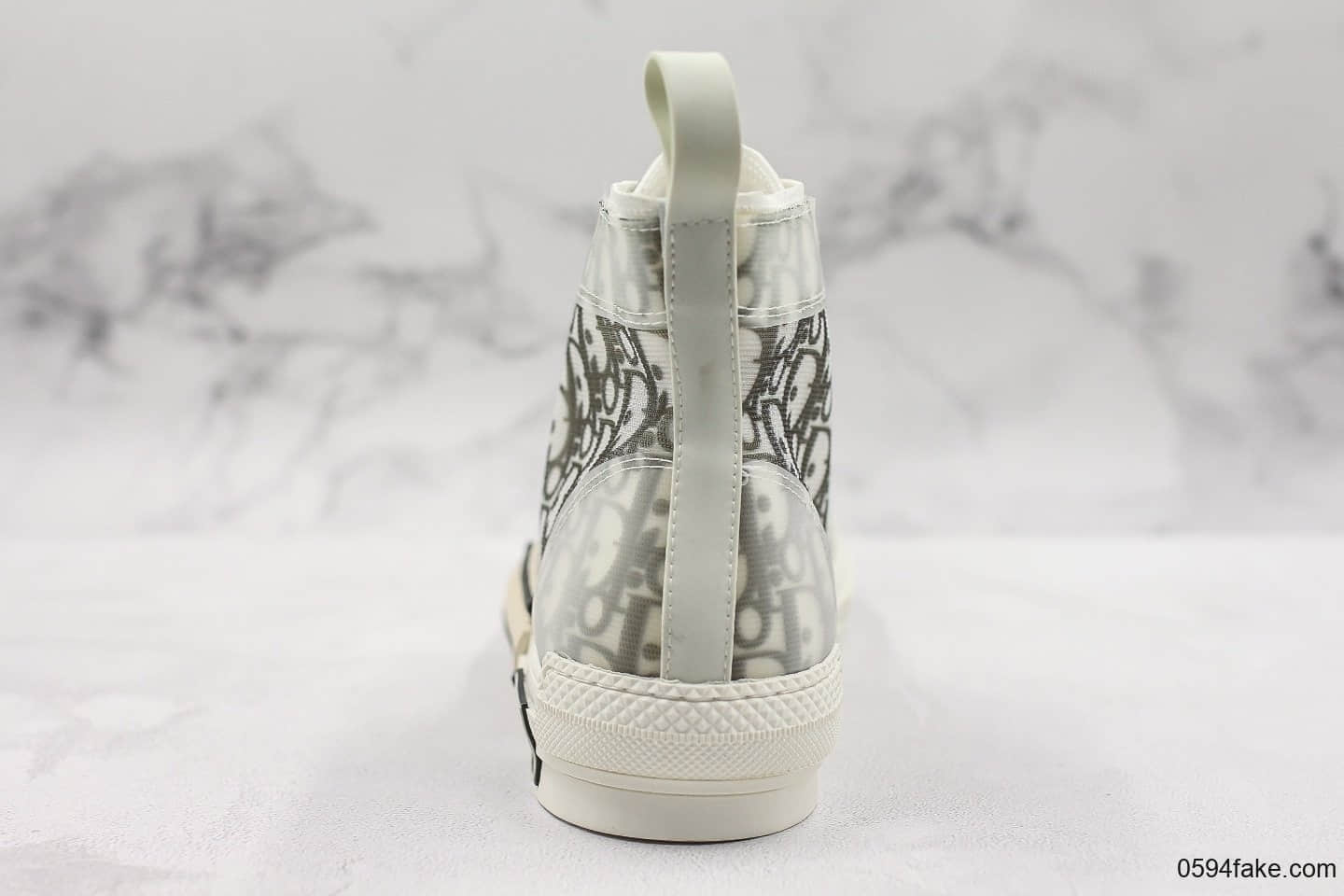 迪奥Dior B23 Oblique High Top Sneakers纯原版本透明印花高筒板鞋透明白黑CD重影配色独立开模原盒
