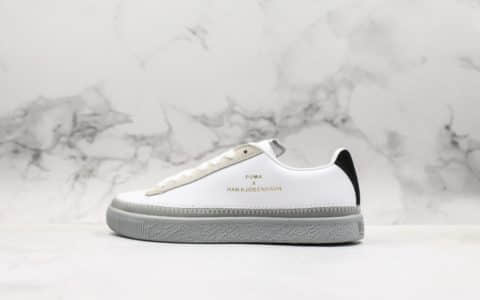 彪马Han Kjobenhavn x Puma Clyde Stitched公司级版本丹麦高街潮牌联名克莱德金标系列复古板鞋灰白生胶配色原盒原标