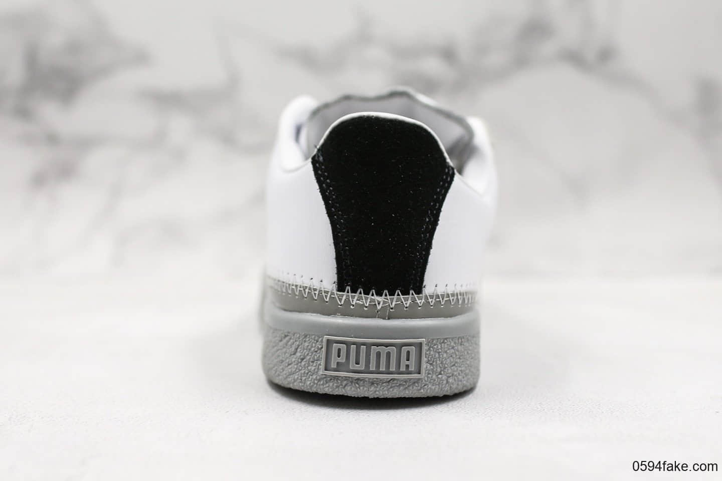 彪马Han Kjobenhavn x Puma Clyde Stitched公司级版本丹麦高街潮牌联名克莱德金标系列复古板鞋灰白生胶配色原盒原标