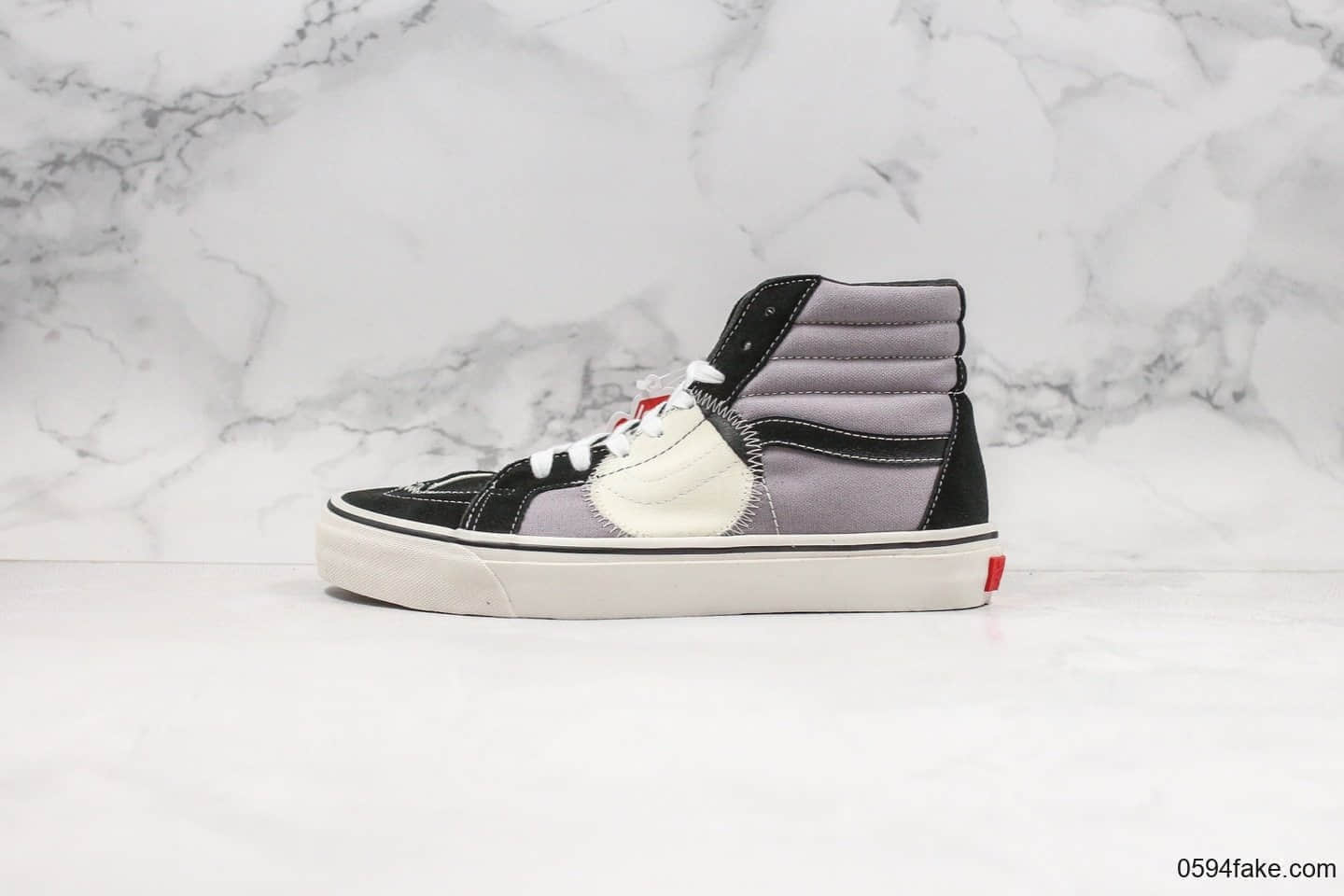 万斯Vans SK8-Hi Bricolage LX公司级版本解构拼接高帮板鞋黑灰配色原钢印合格证