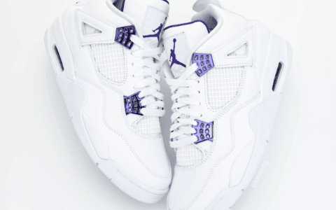 清爽白紫配色！Air Jordan 4“ Court Purple”实物图曝光！ 货号：CT8527-115