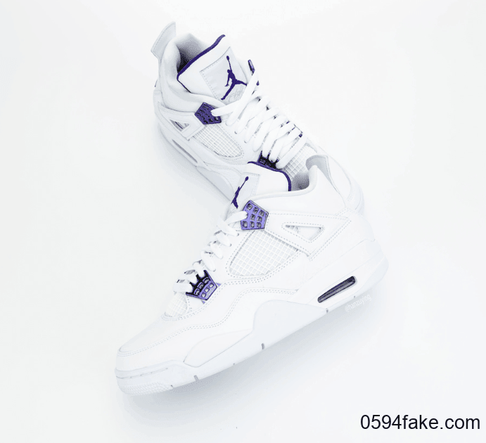 清爽白紫配色！Air Jordan 4“ Court Purple”实物图曝光！ 货号：CT8527-115