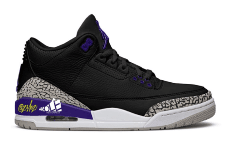 经典黑紫配色！全新AJ3“Court Purple”将于11月14日发售！ 货号：CT8532-050