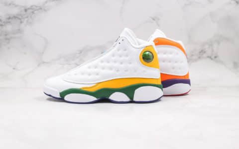 乔丹Air Jordan 13 GS Playground纯原版本黄橙绿紫鸳鸯配色AJ13进口头层皮料一比一开发 货号：CV0785-158