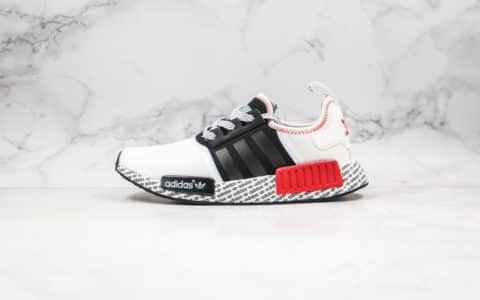 阿迪达斯Adidas NMD R1纯原版本爆米花跑鞋NMD白黑红色3M反光自行车主题原厂真爆大底 货号：FV7848