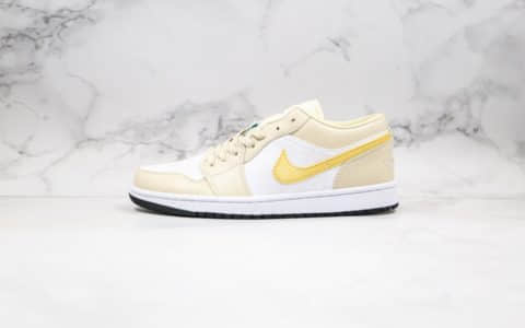 乔丹Air Jordan 1 Low Light Orewood Brown纯原版本低帮AJ1淡黄色浅矿石木棕色阿马里洛白内置气垫原楦头纸板打造 货号：CK3022-107