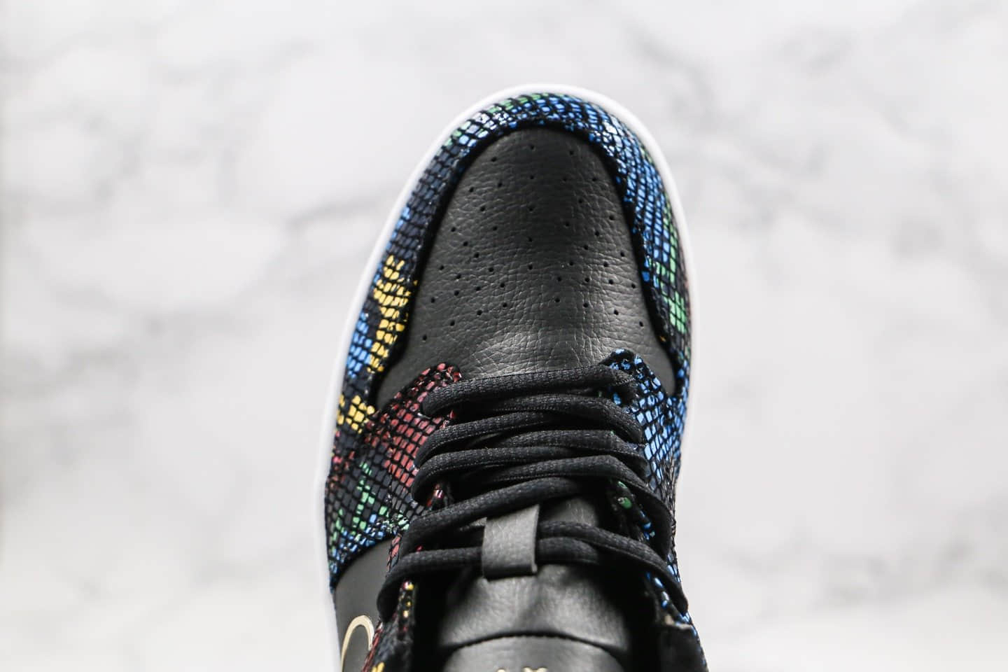 乔丹Air Jordan 1 Low BHM「Muiti-Colored Snakeskin」纯原版本低帮AJ1黑人月蛇鳞设计烫金飞翼多彩蛇纹皮革原鞋开模一比一打造 货号：CW5580-001