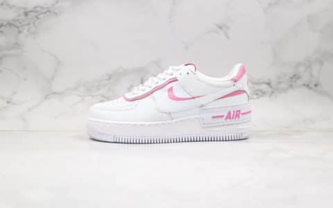 耐克Nike WMNS Air Force 1 Shadow纯原版本马卡龙空军一号白粉色原鞋开模原档案数据开发 货号：CI0919-102