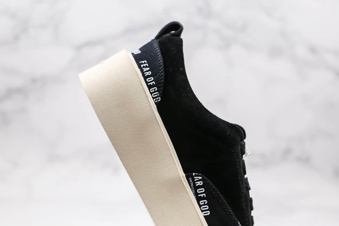 恐惧上帝Fear Of God 101 Low Top Sneaker纯原版本高街黑白字母厚底板鞋正确鞋面材质