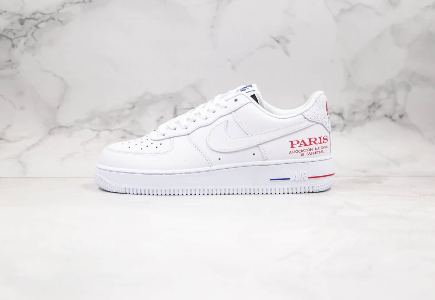 耐克Nike Air Force 1 Low NBA ParisNBA法国赛低帮空军一号白红字母纯原版本内置气垫 货号：CW2367-100