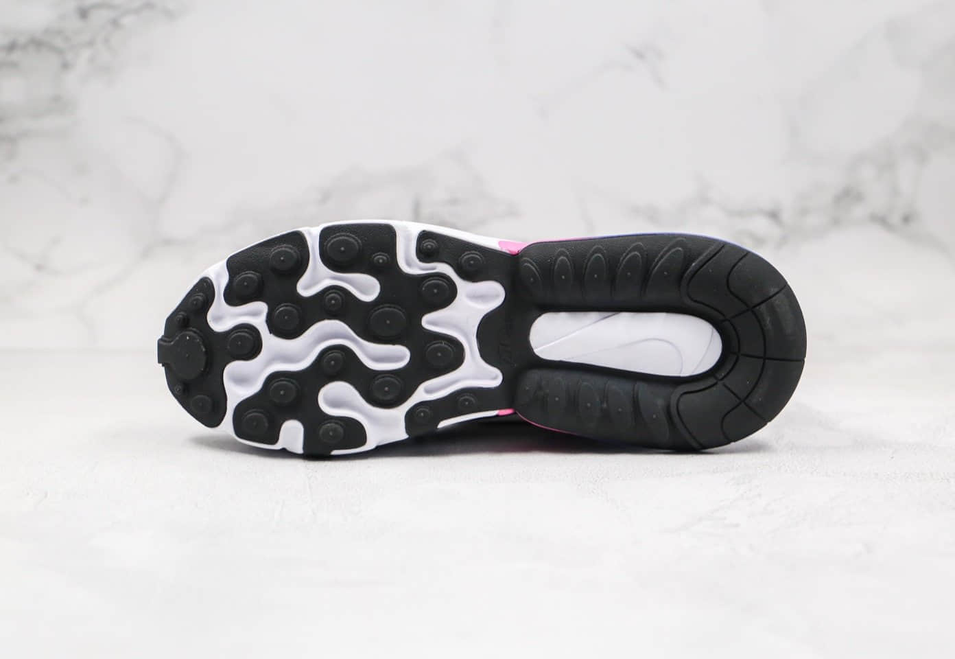 耐克Nike Air Max 270 React纯原版本气垫鞋炫彩黑粉色原盒原标区别市面通货版本 货号：BV3387-400