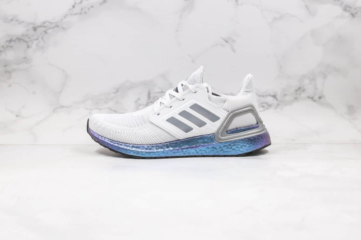 阿迪达斯Adidas Ultra Boost 20 Consortium纯原版本爆米花跑鞋UB6.0灰蓝色正确网纱鞋面材质原盒原标 货号：EG0755