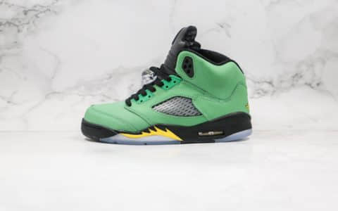 乔丹Air Jordan 5 SE Oregon Ducks纯原版本苹果绿AJ5篮球鞋内置气垫原盒原标 货号：CK6631-307