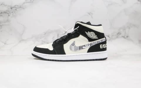 乔丹Air Jordan 1 Mid BHM EQUALITY纯原版本中帮AJ1黑人月图腾配色原楦头纸板 货号：852542-010