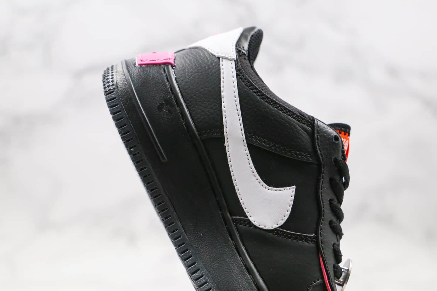 耐克Nike Air Force 1 Shadow纯原版本低帮空军一号马卡龙笑脸黑粉色原档案数据开发 货号：CU4743-001