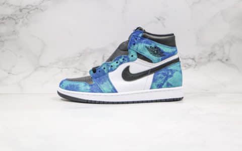 乔丹Air Jordan 1 Tie-Dye纯原版本高帮AJ1扎染蓝色原楦头纸板打造原档案数据开发 货号：CD0461-100