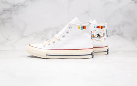 匡威Converse Chuck 1970s x Chanel公司级版本香奈儿联名款星球刺绣花卉白色高帮帆布鞋正确PU硅蓝软中底原档案数据开发