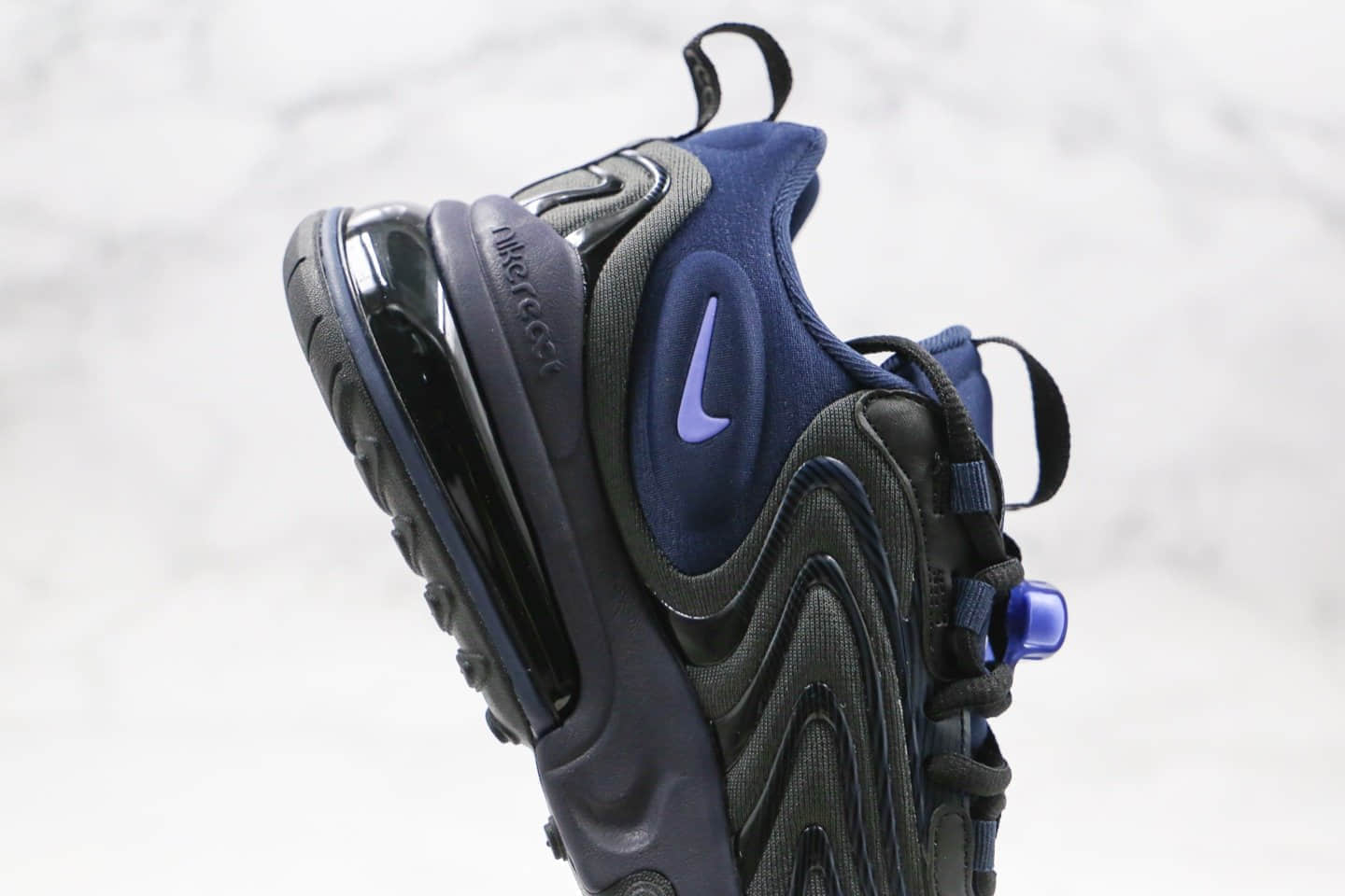耐克Nike Air Max 270 Retro eng纯原版本气垫鞋三代黑蓝紫色内置真小潘气垫原材料打造 货号：CD0113-001