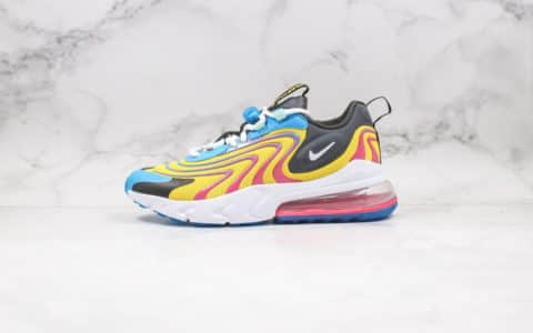 耐克Nike Air Max 270 Retro eng纯原版本气垫鞋Max270三代限量版彩虹黄蓝色搭载后半掌真Air大气垫缓震 货号：CD0113-400