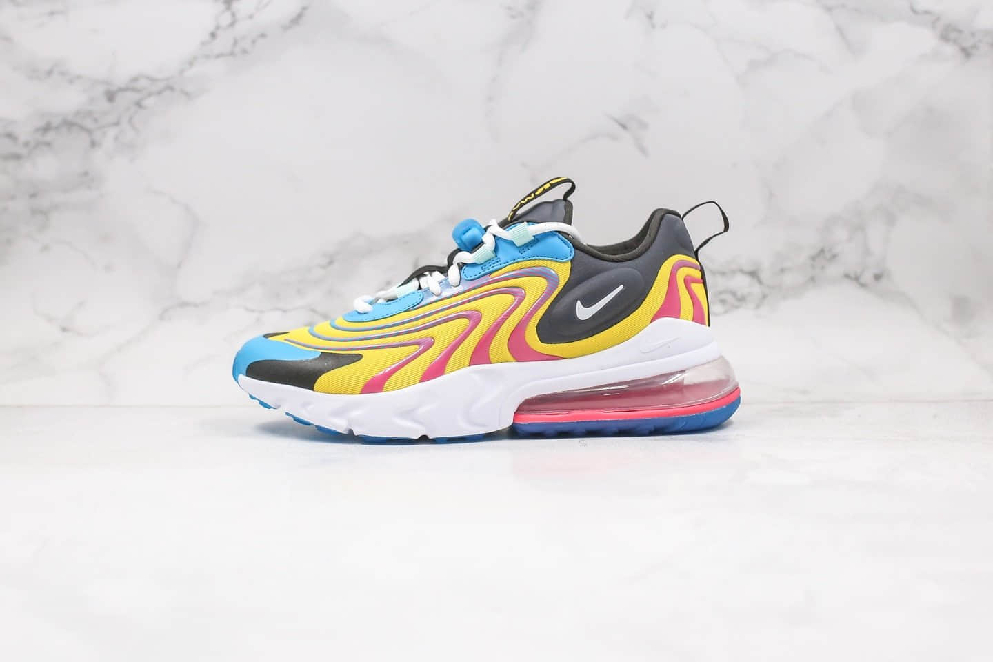 耐克Nike Air Max 270 Retro eng纯原版本气垫鞋Max270三代限量版彩虹黄蓝色搭载后半掌真Air大气垫缓震 货号：CD0113-400