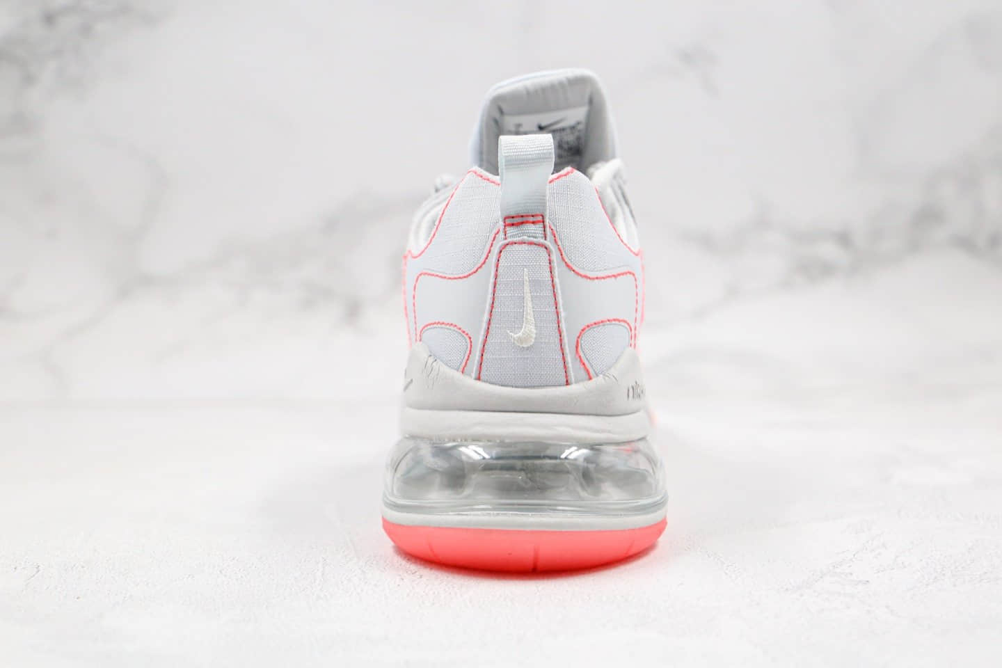 耐克Nike React Air Max 270 React纯原版本气垫鞋半掌气垫网纱3M反光白红色原档案数据开发真小潘气垫高弹中底 货号：CQ6549-100