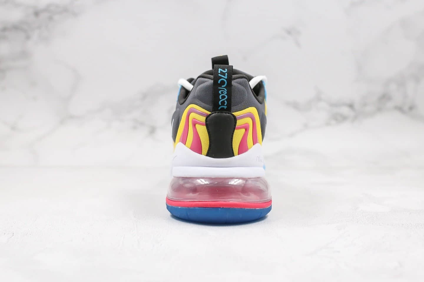 耐克Nike Air Max 270 Retro eng纯原版本气垫鞋Max270三代限量版彩虹黄蓝色搭载后半掌真Air大气垫缓震 货号：CD0113-400