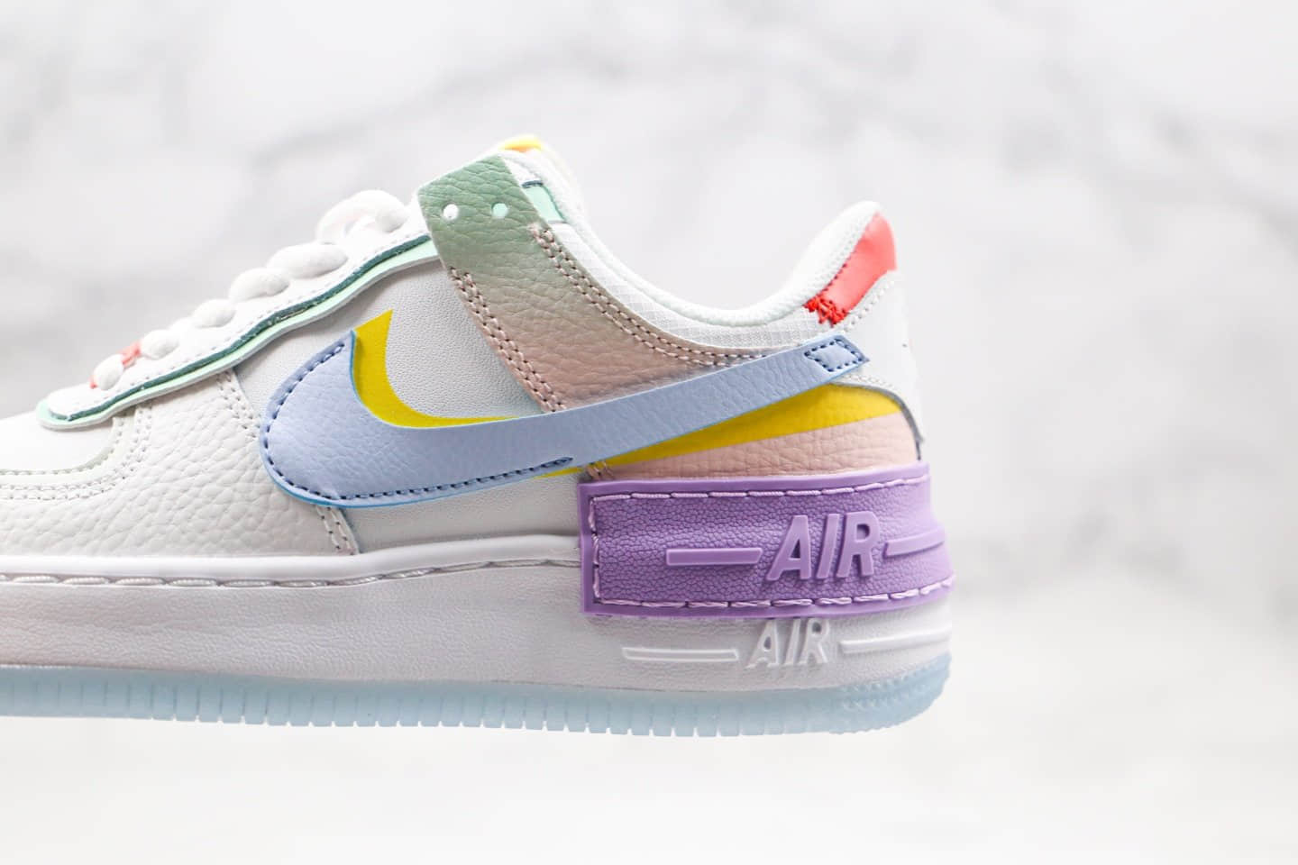 耐克NIke Air Force 1 Shadow纯原版本低帮马卡龙小仙女气垫糖果水晶底手绘童真配色原盒原标原楦头纸板打造 货号：CW2630-141