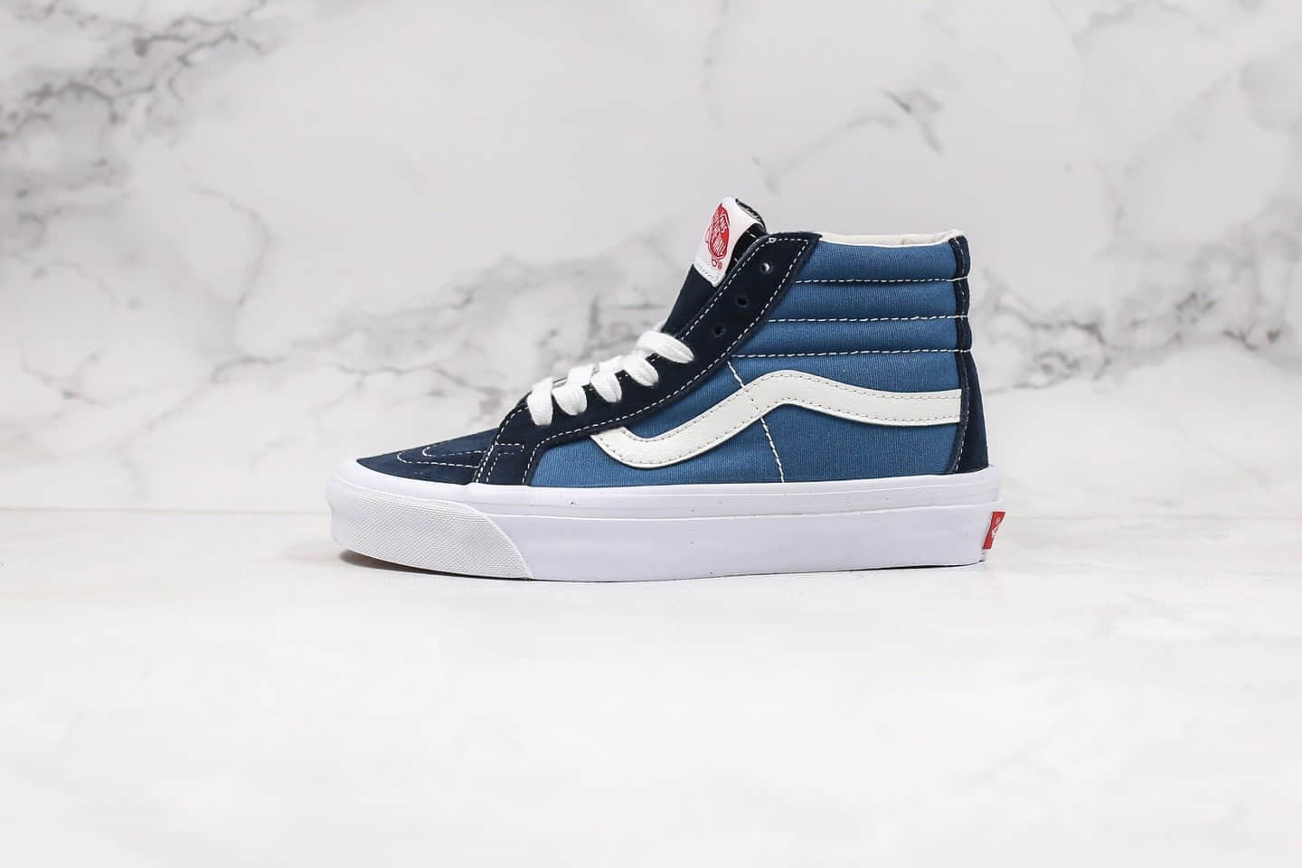 万斯Vans Vault OG Sk8-Hi LX公司级版本高帮海军蓝配色帆布鞋原厂硫化大底原盒原标