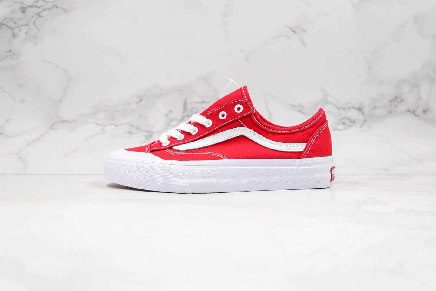 万斯Vans Style 36 Decon Sf纯原版本低帮半月包头杀人鲸大红色硫化板鞋原厂硫化大底内置钢印