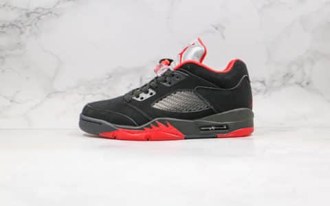 乔丹Air Jordan 5 Low Alternate 90纯原版本低帮AJ5公牛队黑红色内置气垫原厂鞋面材质 货号：819171-001