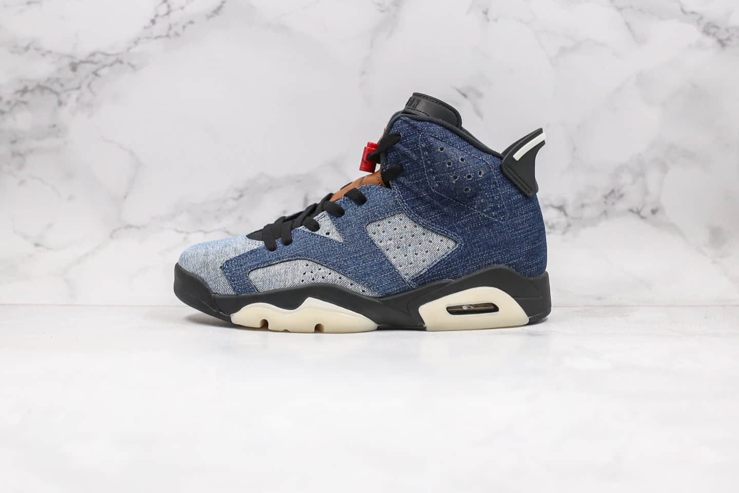 乔丹Travis Scott x Air Jordan 6 Medium Olive纯原版本斯科特联名款AJ6水洗丹宁牛仔蓝正确头层磨砂皮 货号：CT5350-401