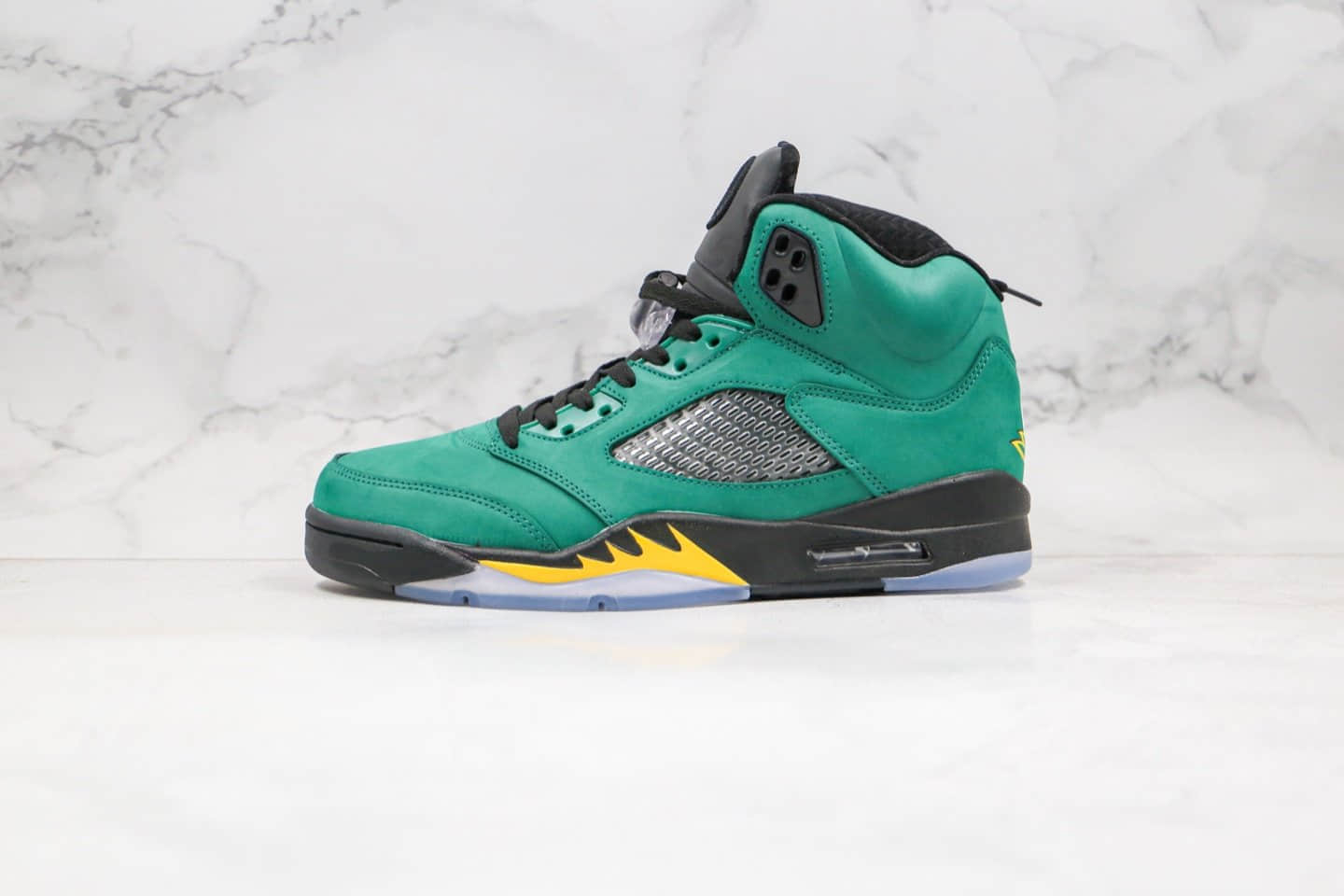 乔丹Air Jordan 5 Oregon Ducks纯原版本鸭子绿色俄勒冈AJ5原盒原标原楦头纸板打造正确3M反光鞋舌 货号：454803-535