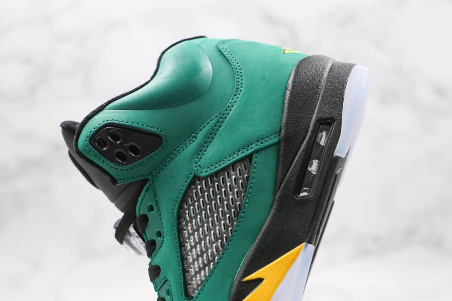 乔丹Air Jordan 5 Oregon Ducks纯原版本鸭子绿色俄勒冈AJ5原盒原标原楦头纸板打造正确3M反光鞋舌 货号：454803-535