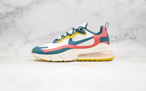 耐克NIKE AIR MAX 270 React纯原版本气垫鞋Max270莫兰迪红蓝色内置真小潘气垫原盒原标区别市面通货版本 货号：CT1264-103