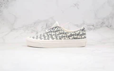 万斯Vans x Fog Era 2.0公司级版本敬畏上帝联名款2.0字母印花黑白色原厂硫化大底内置钢印原盒配件