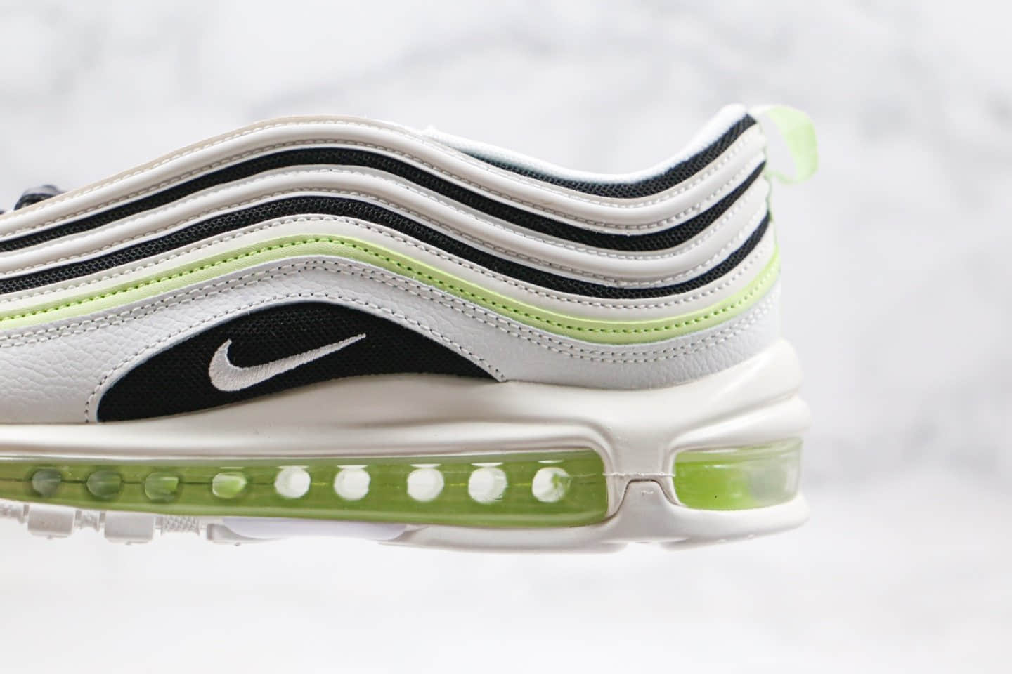 耐克Nike Air Max 97纯原版本子弹头气垫鞋Max97黑黄绿配色内置真小潘气垫高鞋面清洁度区别市面通货版本 货号：921733-105