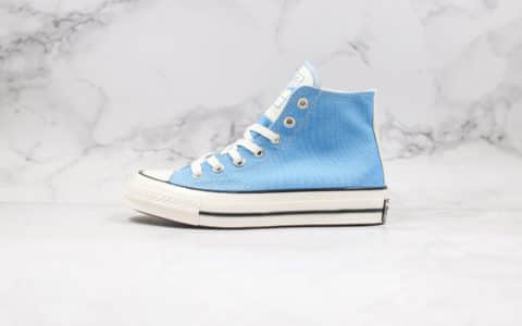 匡威Converse Varsity Remix 70s公司级版本鞋舌反转天蓝色高帮帆布鞋原盒原标正确硅蓝软中底 货号：166827C