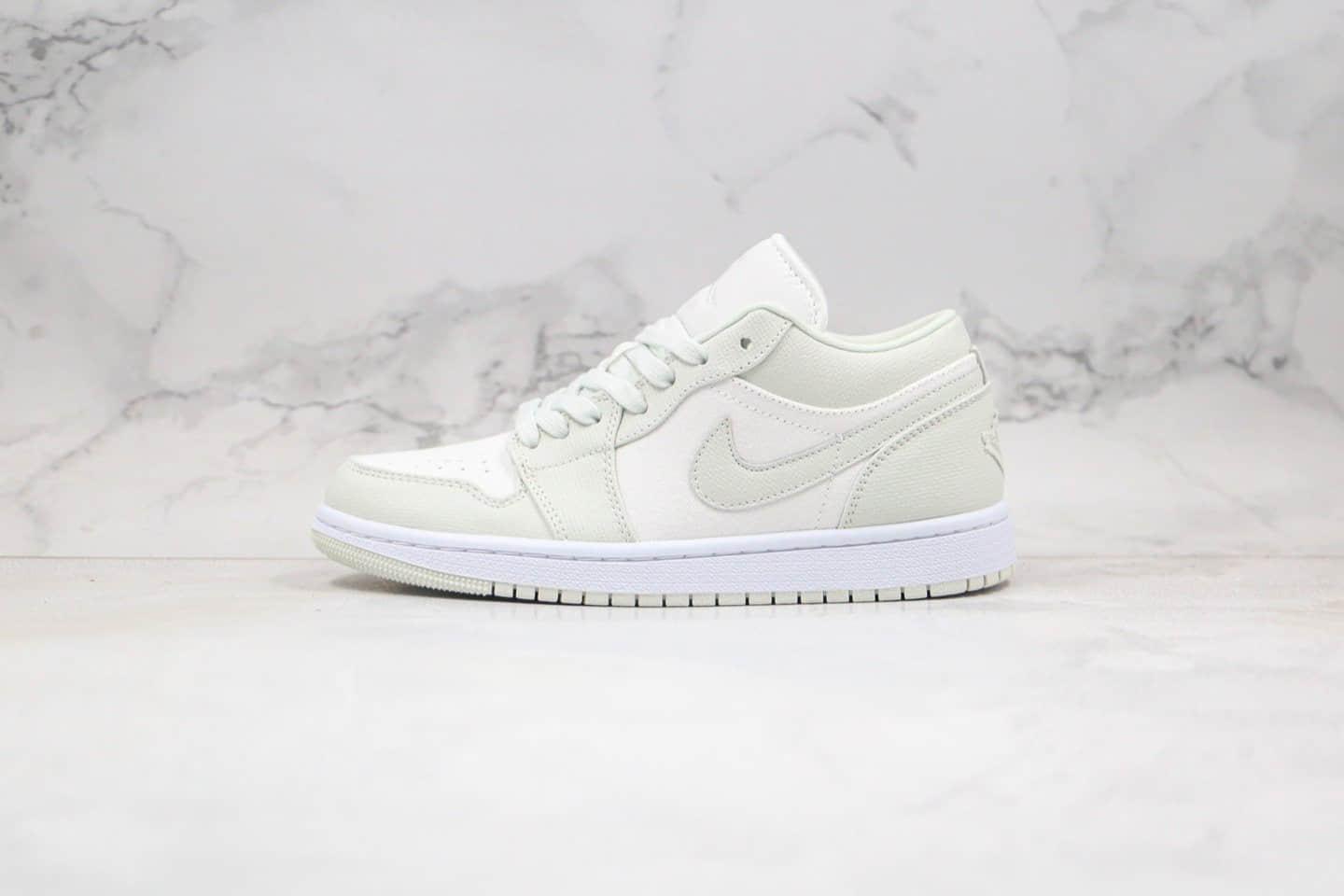 乔丹Air Jordan 1 Low Spruce Aura纯原版本低帮AJ1云杉米白色内置气垫区别市面看图做鞋版本 货号：CW1381-003