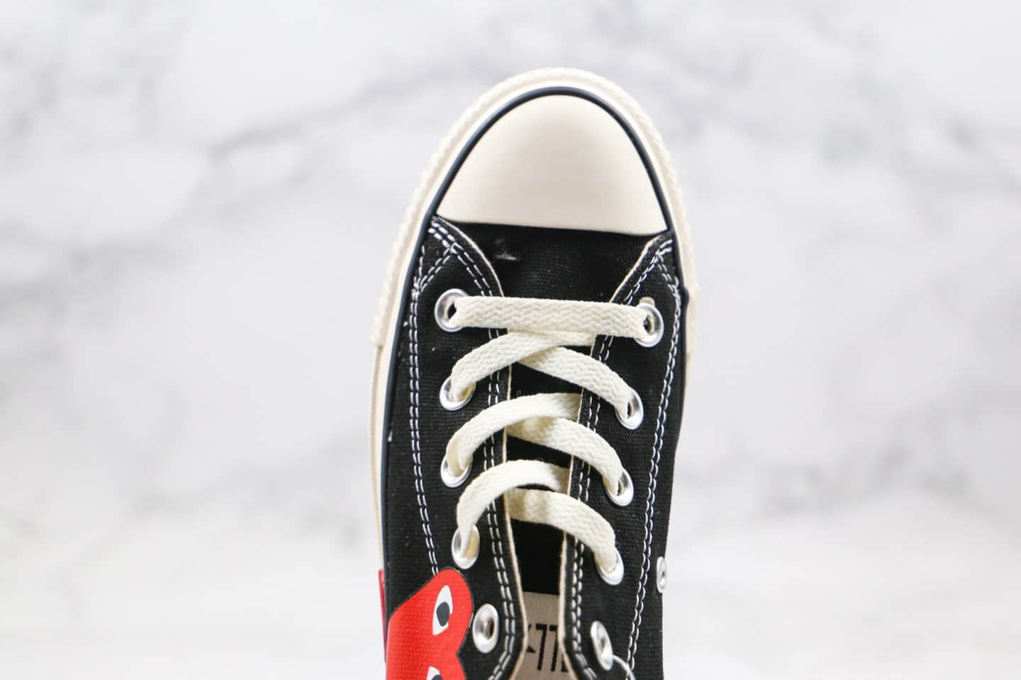 匡威Converse All Star x CDG PLAY公司级版本低帮川久保玲三心黑白色日版第三代原厂硫化大底原盒原标 货号：167806C