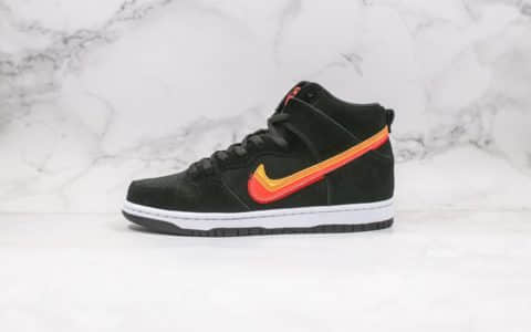 耐克Nike SB Dunk High纯原版本高帮公路旅行黑橙黄钩配色内置Zoom气垫原盒原标 货号：BQ6826-003