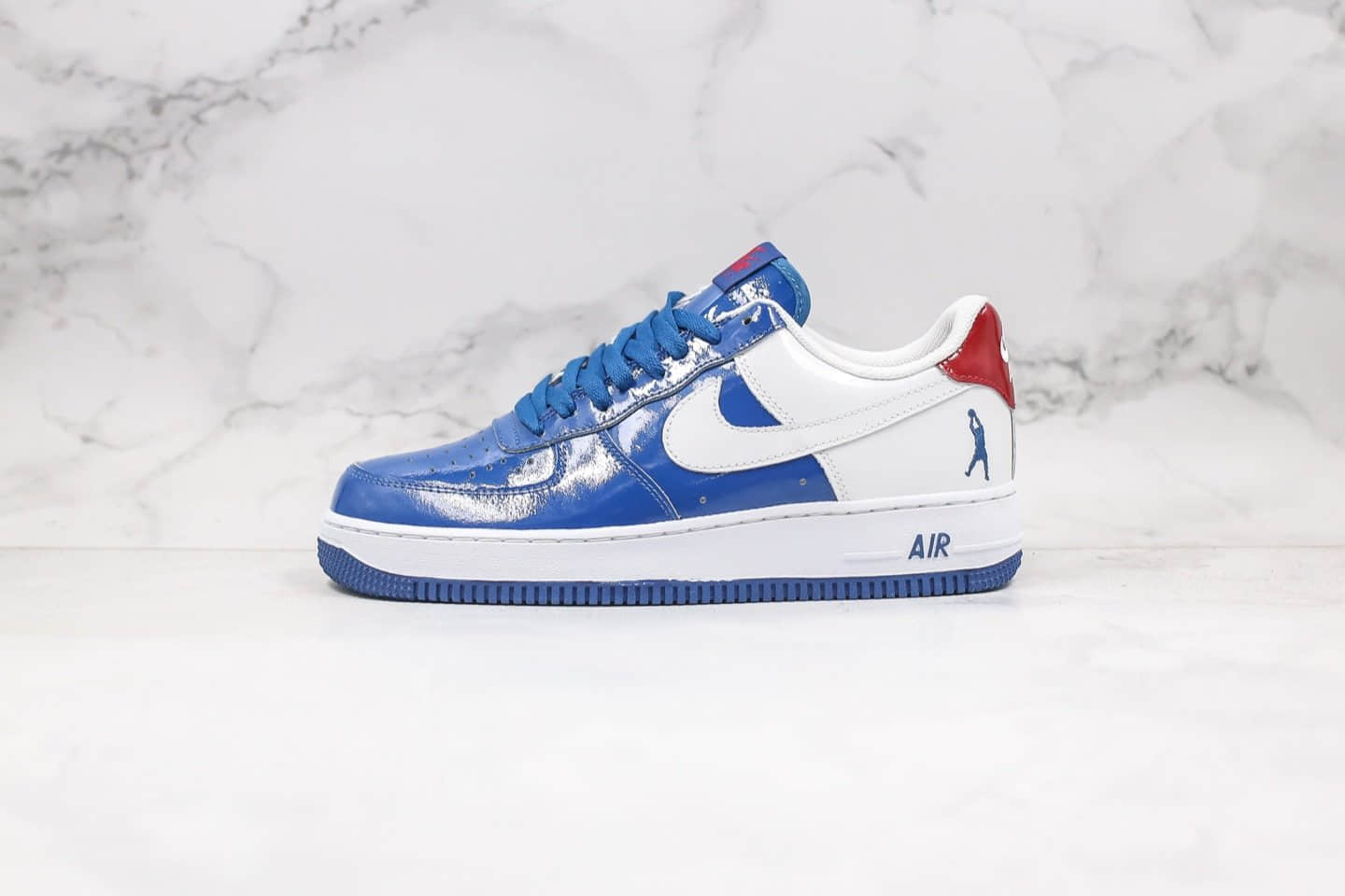 耐克Nike Air Force 1 LoW Rasheed Blue Jay纯原版本低帮空军一号NBA怒吼天尊漆皮冠军蓝白色内置气垫原档案数据开发 货号：306347-411