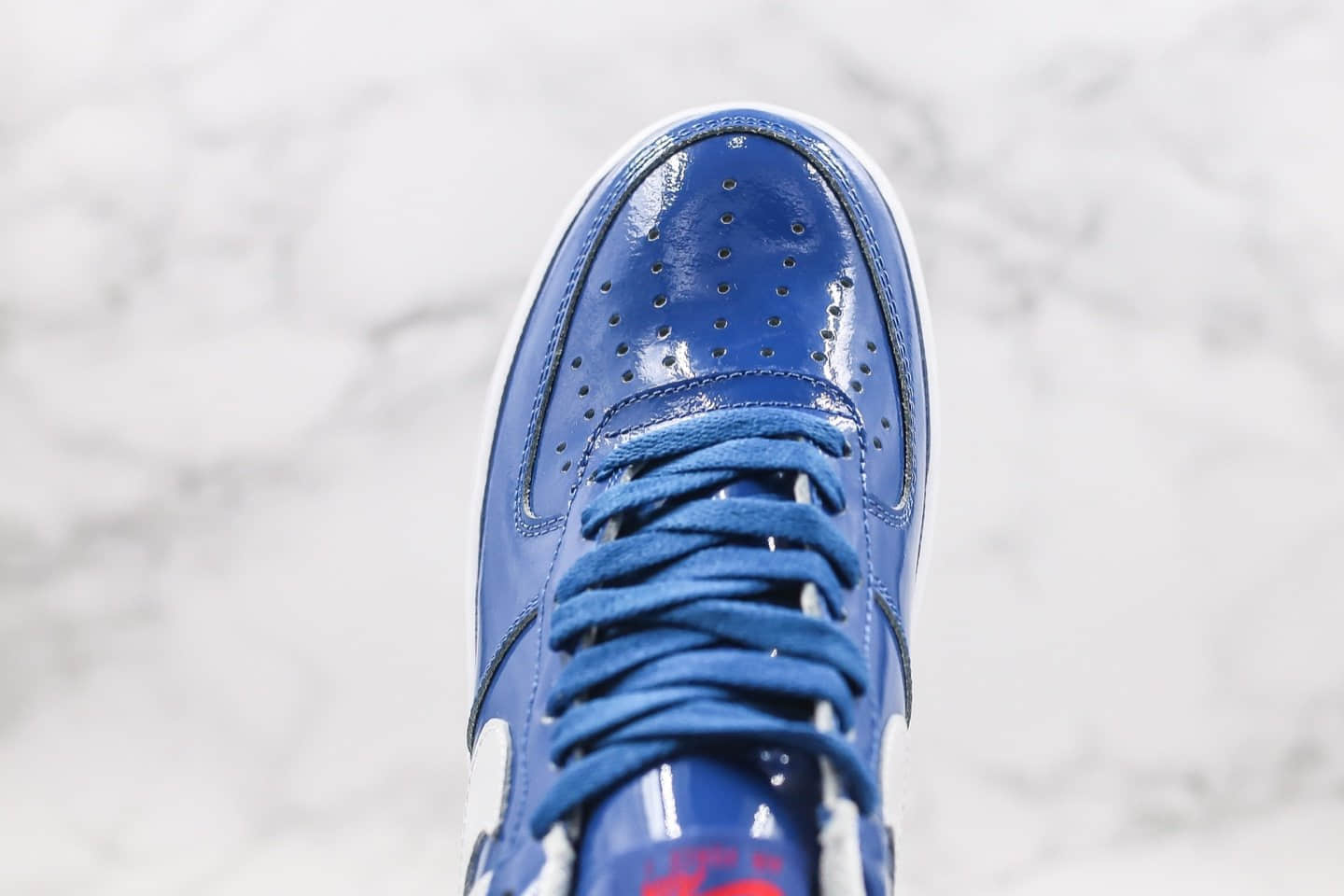 耐克Nike Air Force 1 LoW Rasheed Blue Jay纯原版本低帮空军一号NBA怒吼天尊漆皮冠军蓝白色内置气垫原档案数据开发 货号：306347-411