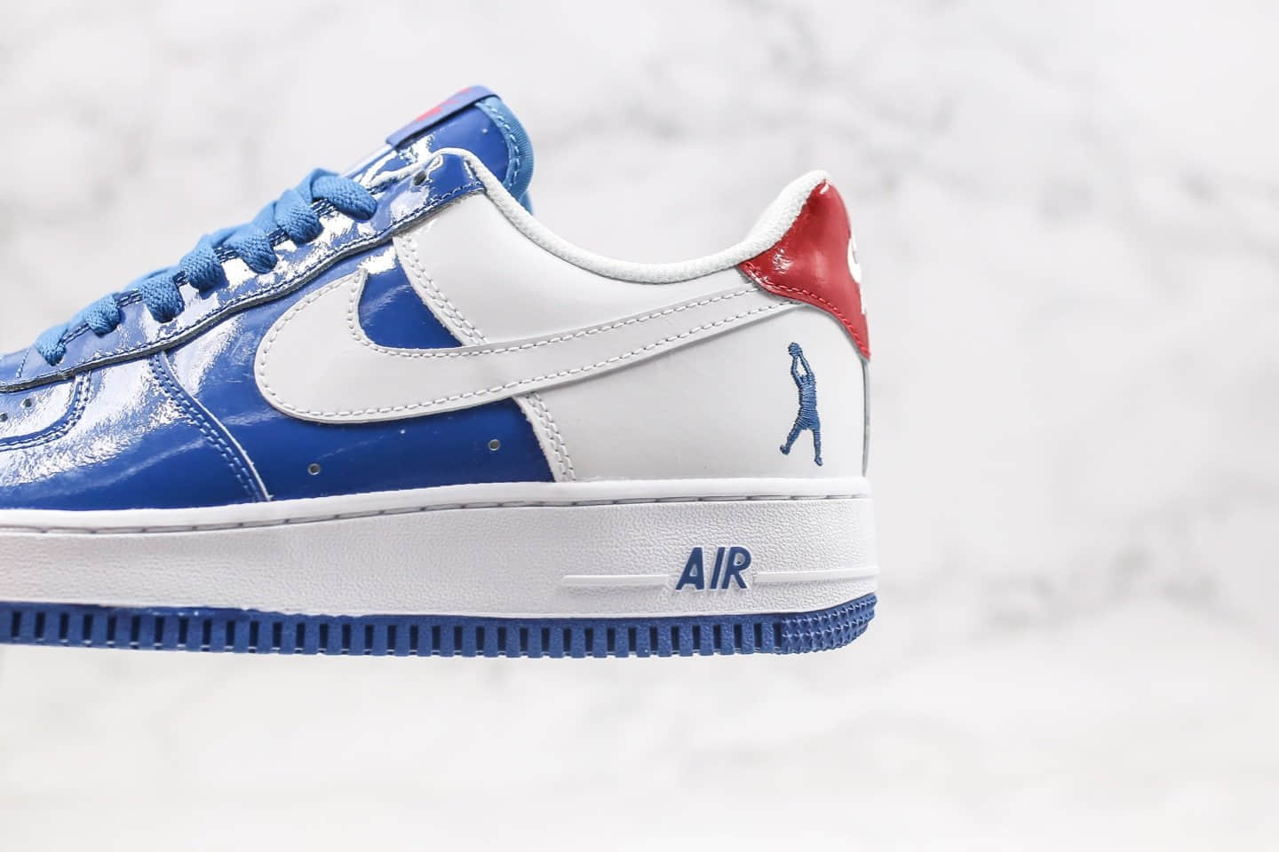 耐克Nike Air Force 1 LoW Rasheed Blue Jay纯原版本低帮空军一号NBA怒吼天尊漆皮冠军蓝白色内置气垫原档案数据开发 货号：306347-411