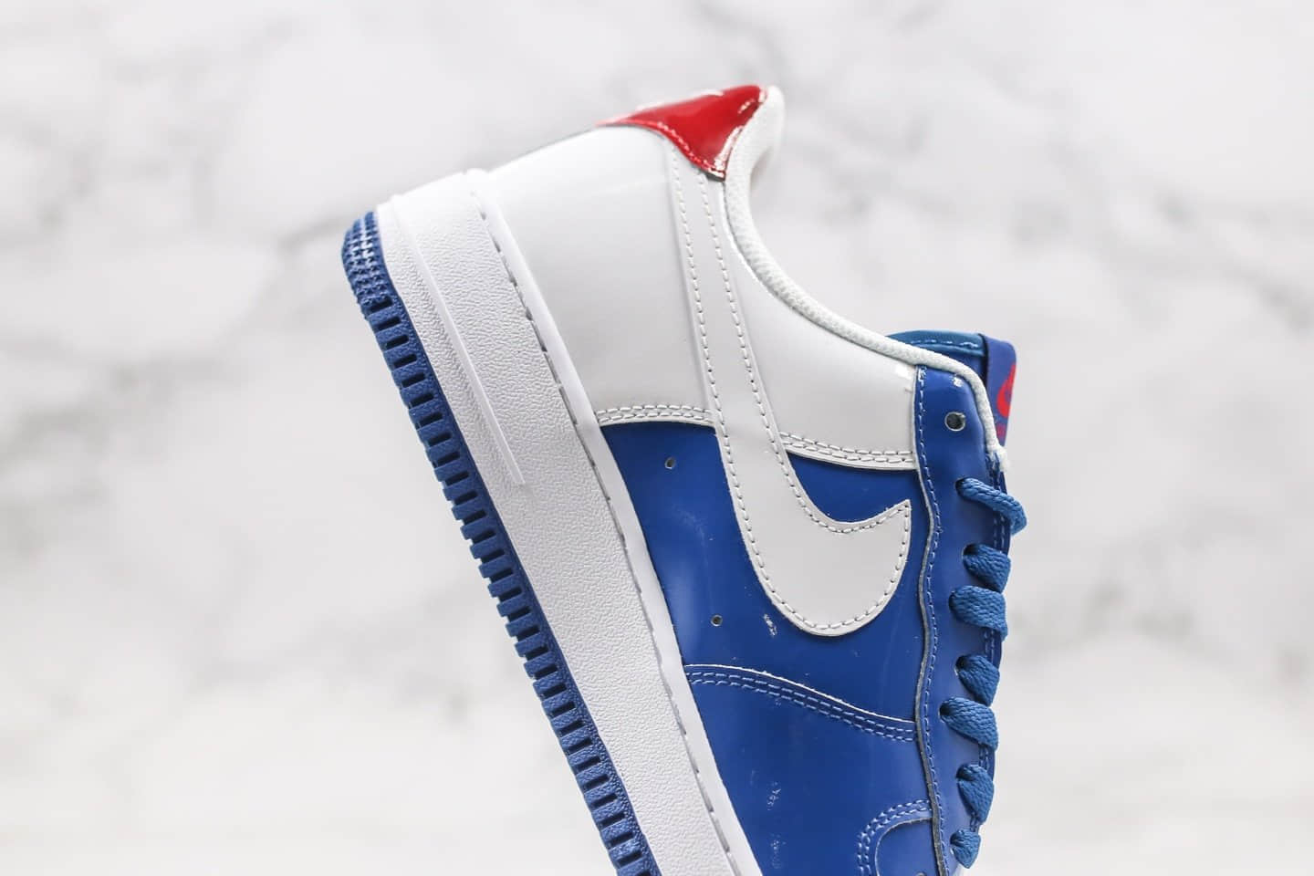 耐克Nike Air Force 1 LoW Rasheed Blue Jay纯原版本低帮空军一号NBA怒吼天尊漆皮冠军蓝白色内置气垫原档案数据开发 货号：306347-411