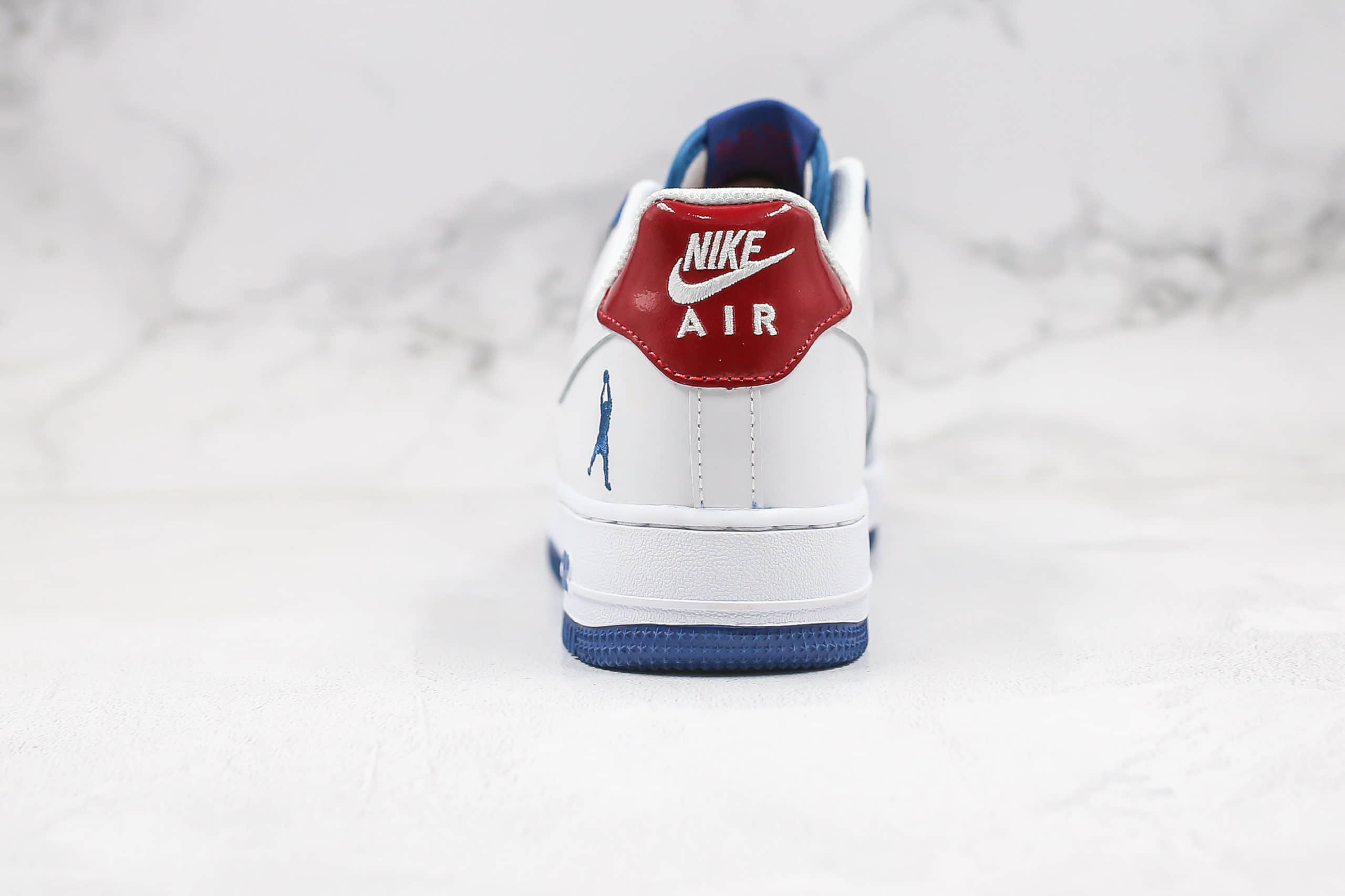 耐克Nike Air Force 1 LoW Rasheed Blue Jay纯原版本低帮空军一号NBA怒吼天尊漆皮冠军蓝白色内置气垫原档案数据开发 货号：306347-411