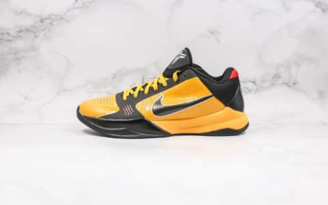 耐克Nike Zoom Kobe V纯原版本科比5代黑黄色李小龙配色内置气垫原档案数据开发 货号：386429-701