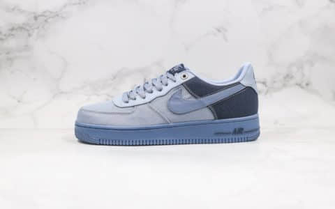 耐克Nike Air Force 1'07 PRM 3纯原版本低帮空军一号牛仔蓝色拼接配色内置气垫原档案数据开发 货号：CI1116-400