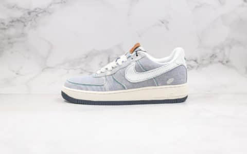 耐克Levi's x Nike Air Force 1 LOW Levis纯原版本李维斯联名款低帮空军一号水洗做旧牛仔蓝色原鞋开模一比一打造 货号：CI5766-994