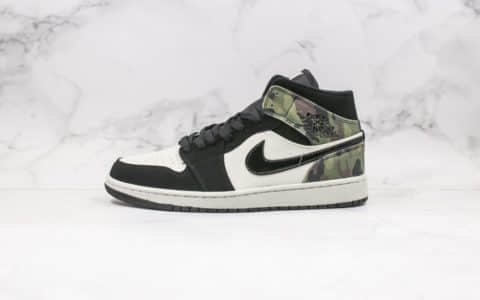 乔丹Air Jordan 1 Mid BHM EQUALITY纯原版本中帮AJ1迷彩黑绿色正确飞翼正确后跟定型 货号：CW5490-001