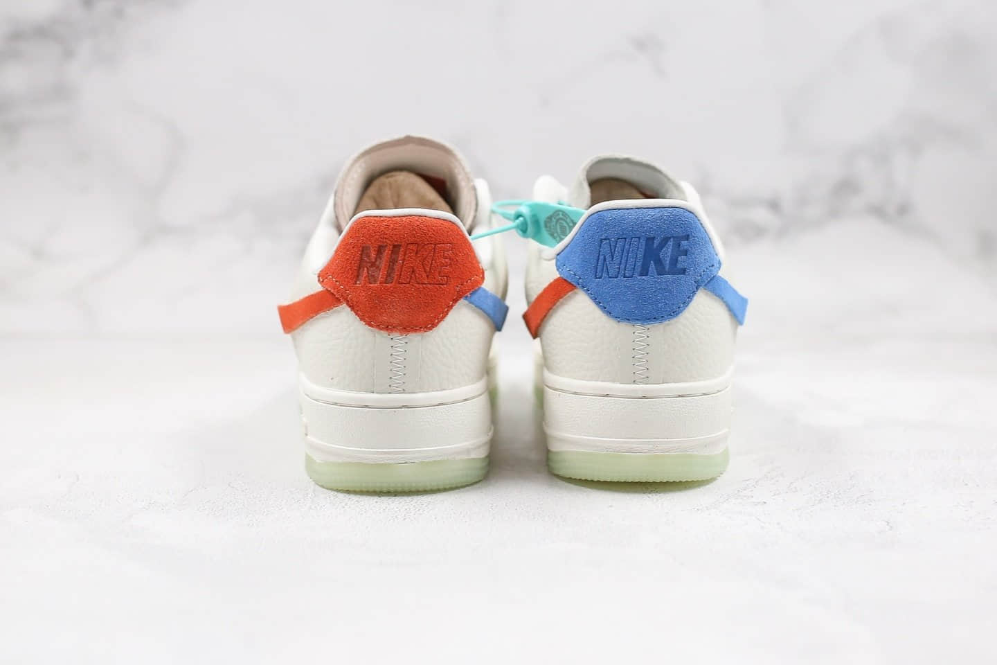 耐克Nike Air Force 1 Vandalized 'SailGreen'纯原版本低帮夜光底鸳鸯断勾蓝绿色原鞋开模一比一打造 货号：BV0740-105